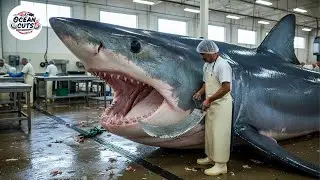 Amazing Masterful Cutting Skills - Giant Blue Shark | Fastest Knife Skills You've Never Seen!