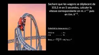 Calcul d' une vitesse &agrave; partir de la proportionnalit&eacute; 1