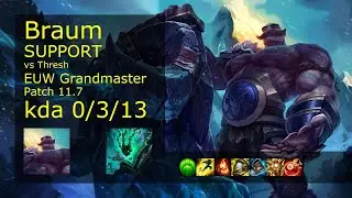 Braum Support & Jinx vs Thresh & Aphelios - EUW Grandmaster 0/3/13 Patch 11.7 Gameplay