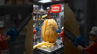 Tiny chef making Macdonald Fries #miniature #shorts #tinychefs