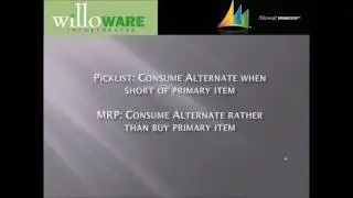 WilloWare BOM Alternates for Microsoft Dynamics GP