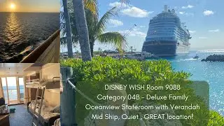 DISNEY WISH, Room 9088, Disney Cruise, Deluxe Family Oceanview Stateroom, Category 04B, Family of 5