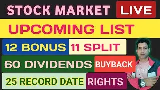UPCOMING 80 DIVIDEND BONUS STOCKS SPLIT BUYBACK AND HEIGHT SHARE | #bonus #split #dividend ||