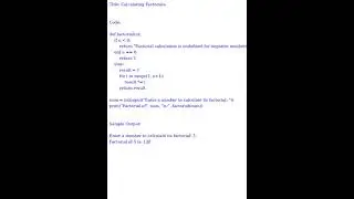 Calculating Factorials (Python Code)