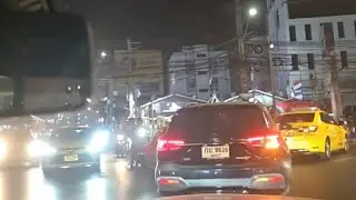 Bangkok バンコク Huai Khwang Night Driving Home Thailand Mercedes Benz on road Daily Korean Vlog タイランド