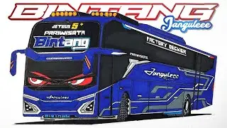 Menggambar bus Bintang jetbus 5 telolet Basuri Strobo mata, Cara menggambar bus telolet Basuri