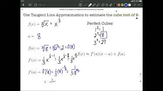 Tangent line approximation for a cube root function
