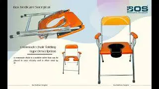 Bos Medicare surgical Folding Commode Chair with Toilet Seat Chair Stainless Steel Unisex multi colo
