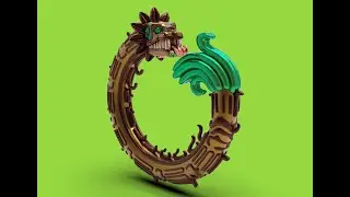 Quetzacoatl feathered serpent 3d model sculpture