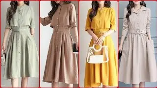 Classy And Casual Plain ALine /Skater /Midi Dress Design For Stylish/Office Girls