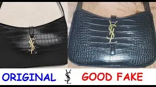 How to spot fake Saint Laurent hobo bag. Real vs fake YSL le 5 a 7 handbag
