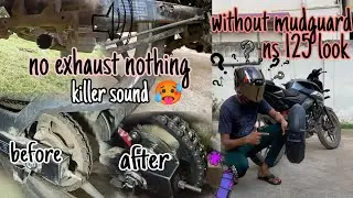 No stock no custom exhaust sound|| without mudguard NS 125 look||without exhaust killer sound 🥵#vlog