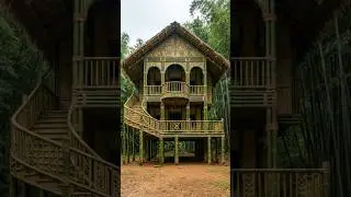 Building a Stunning Bamboo House from Scratch in the Forest#BambooHouse #DIYBuild #EcoLiving