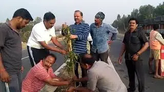 Vizianagaram district collector jawaharlal plantation on national highway at chelluru