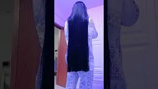 Beautiful long hair girl and mirror p2