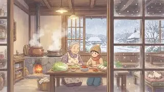 Ghibli Days | The Inaugural Snowfall ❄️🥬 | Cozy Kimchi-Making Tradition | Ghibli Cooking ASMR