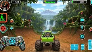 Monster Truck Destruction Gameplay: Grave Digger Stunts & Impossible Mega Ramp Challenge!
