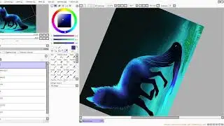 Art Stream: Cold Blue Fire Canine Design! | Art Process Video | Digital Art