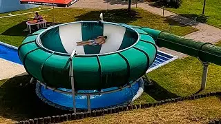Scary SPACE BOWL Water Slide at Aquapark Cegl&eacute;d
