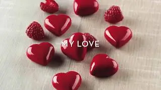Heart shaped 3D chocolates with Silikomart mould MY LOVE