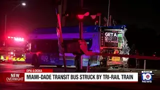 Tri-Rail slams into rear of Miami-Dade Transit bus in Opa-locka