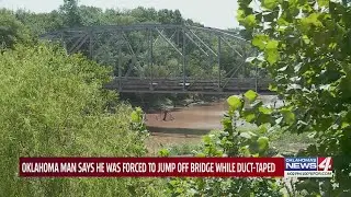 Oklahoma man says he was forced to jump off bridge while duct-taped
