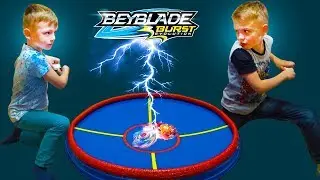 Beyblade Burst Battle real life Big BeyStadium Бейблейд битвы на огромной арене