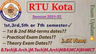 RTU Odd sem Exam Update 2021 22🔥| RTU Kota