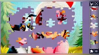 Cheerful Girl with Dog🐶jigsaw puzzle 🧩//@jigsawpuzzlezone