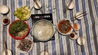 Buổi chiều làm món Lẩu cá tra 