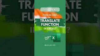 How to Use Translate Function In Excel! 👀😎 #excel #excelhacks #exceltips #excel_guru_india