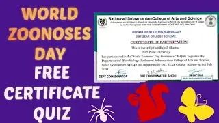 WORLD ZOONOSES DAY l FREE VERIFIED CERTIFICATE l Zoology Quiz with Certificate Free l #ScienceTech