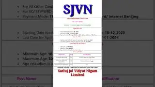 SJVN Graduate & Technician Apprentice Recruitment 2024 &ndash; Apply Online for 400 Posts