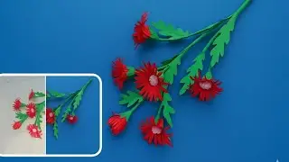 How to Make a Stunning Red Flower Branch 🌺 | Easy DIY Floral Art Tutorial 
