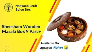 Naayaab Craft Rosewood Masala Box with Spoon and Lid