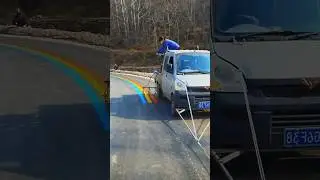 How roads get perfectly straight white lines | amazing road marking machine