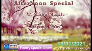 Rj Maha Malik Poetry Special Show Radio Awaz FM Gujrat 13 January 2021