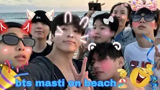Bta ki masti beach🏖 par 😂hindi/dub..#bts #jungkook #jimin #taehyung #jhop #rm #jin #suga #btsfunny 
