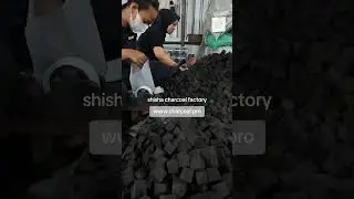 Shisha charcoal factory: arrival of new raw material and packaging of cube 26 mm, premium quality