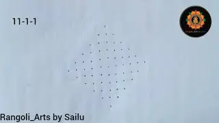 11-1 Dots latest melikala muggu | simple rangoli design @Rangoli_ArtsbySailu #muggulu#rangoli #kolam