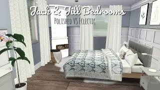 THE SIMS 4 SPEED BUILD: JACK AND JILL BEDROOMS//POLISHED VS ECLECTIC | STEPHY SIMS