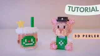 3D-бусины Perler &mdash; Урок по приготовлению кофейного мишки и фраппучино | Супер просто
