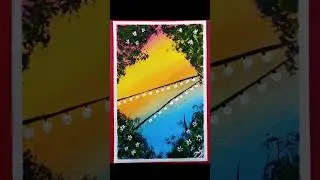 How to draw colourful sky || Easy drawing #shorts #viral #ytshorts #youtubeshorts #diy