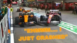 Lando Norris FULL CALM team radio after PIT LANE COLISION with Leclerc! - 2025 Singapore GP