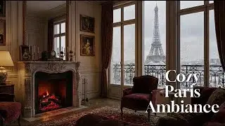 Rainy Day in Paris Apartment 🌧️ Cozy Reading & Coffee Time by the Fire| Paris'te Yağmurlu Bir Gün