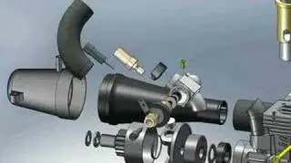 solidworks rc engine, final video exploded view