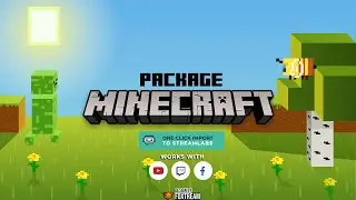 Minecraft - Animated Twitch Stream Overlay Full Package [Streamlabs]