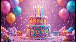 Happy Birthday Song with Balloons & Cake 🎂🎈 Animated Video