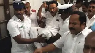MK Stalin carried out of TN assembly , 79 DMK MLAs suspended for a week | News7 Tamil
