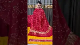 Beautiful pure crape handwork suit set with gajji silk bandhni dupatta | order no- 8168586033